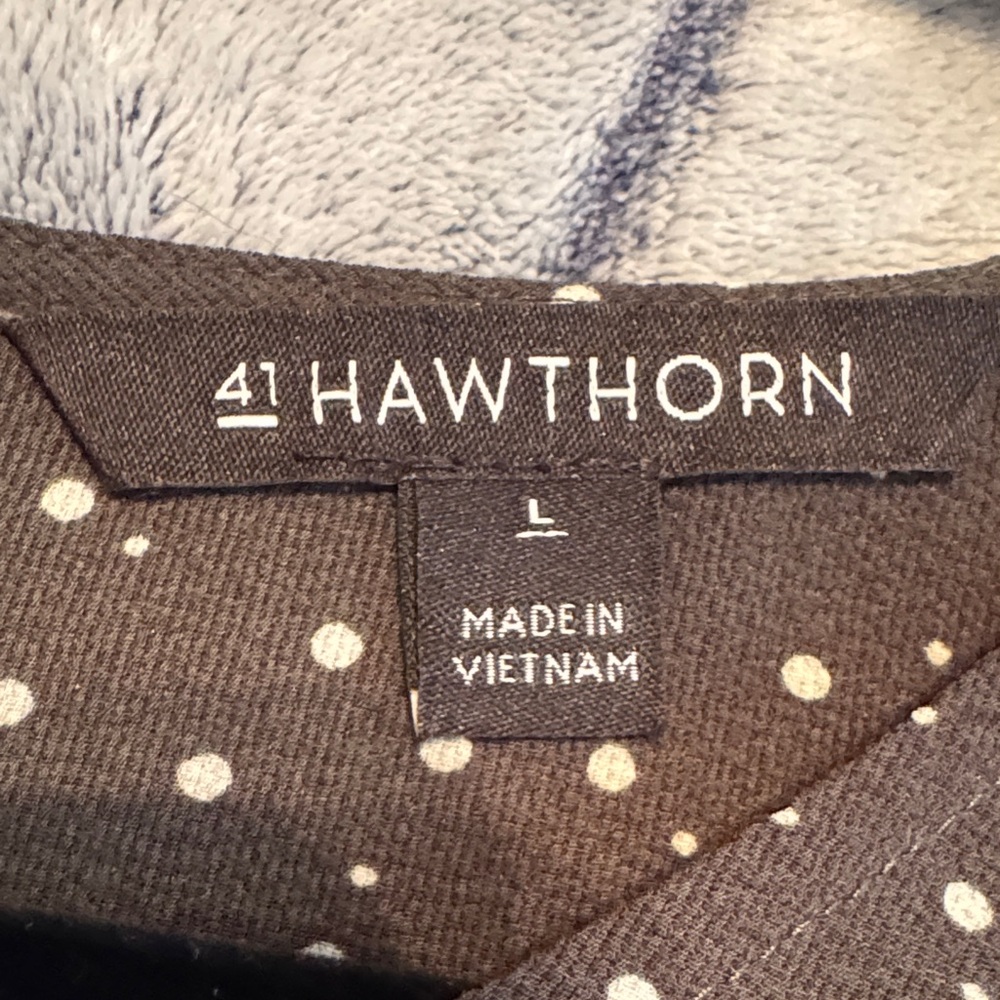 41 Hawthorn Dark Green Polka Dot Blouse